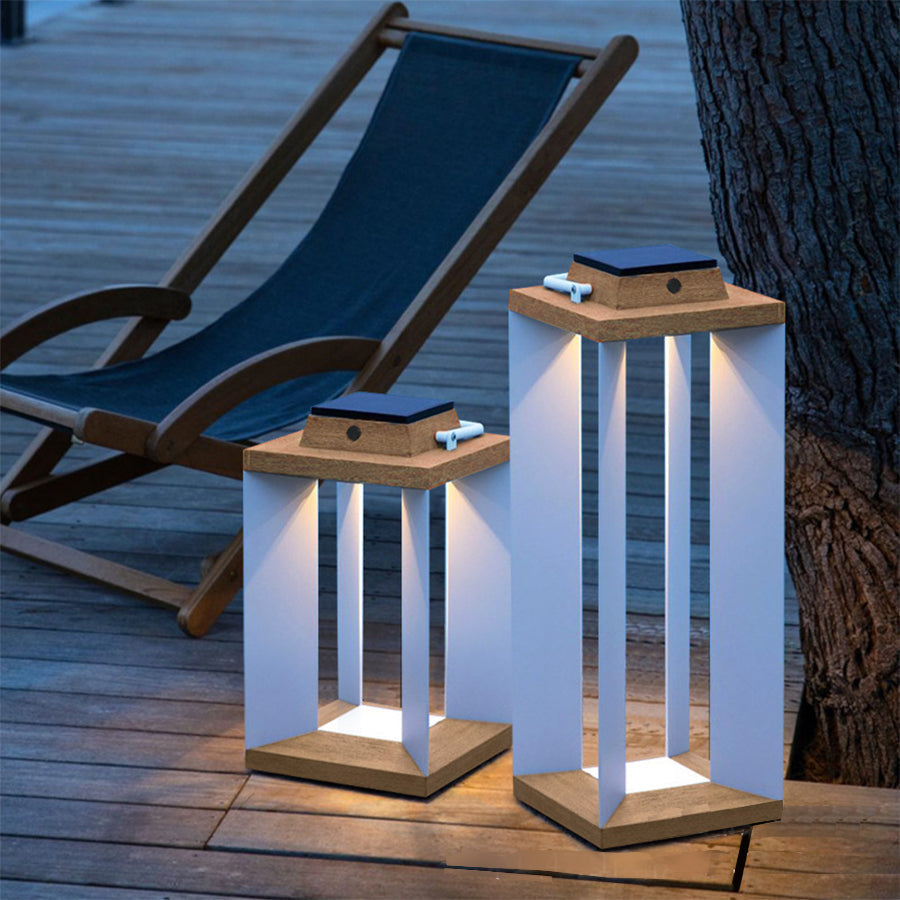Ernestin Solar Modern Steel Outdoor Floor Lamp