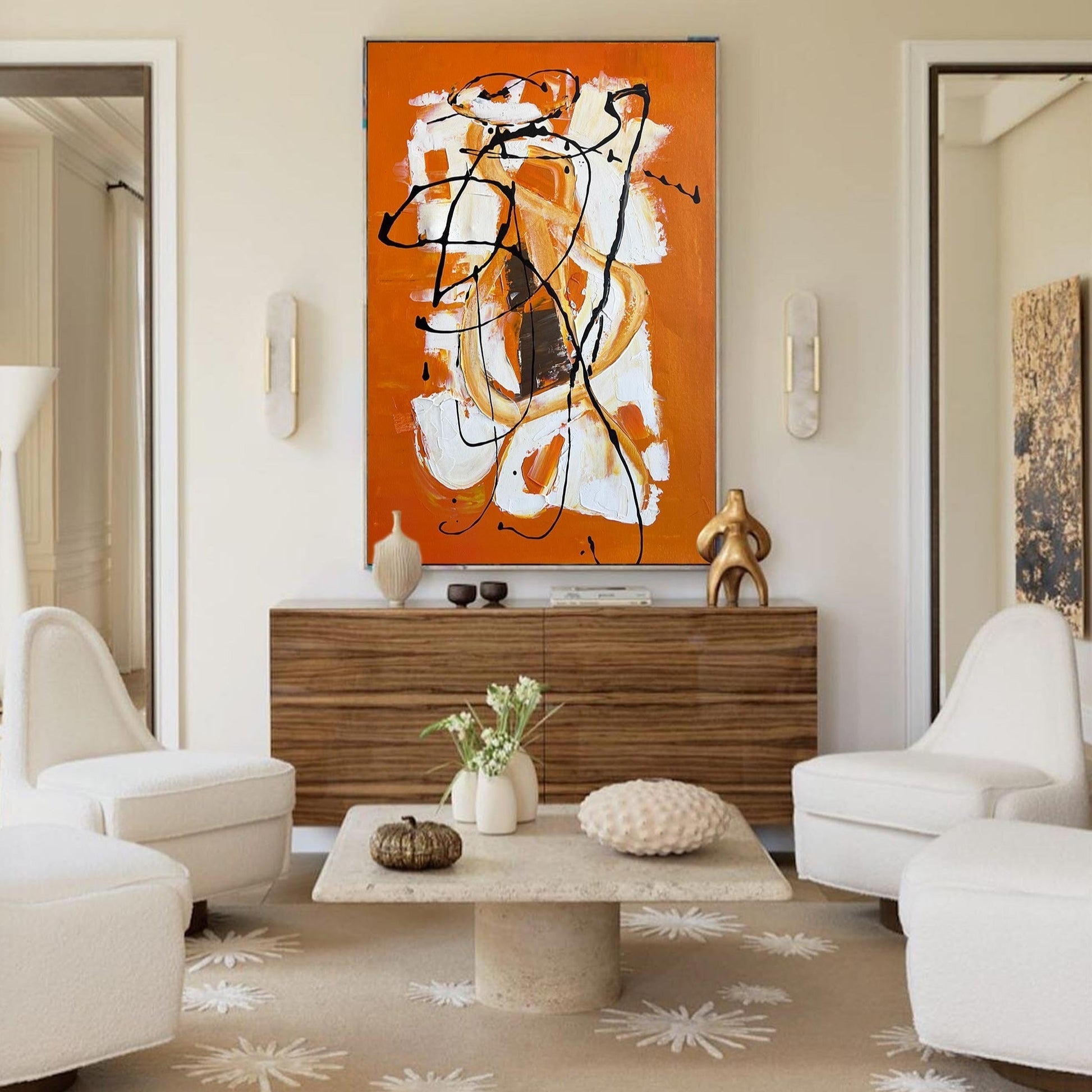Orange Abstract Painting ABAV183 - Neutralighting