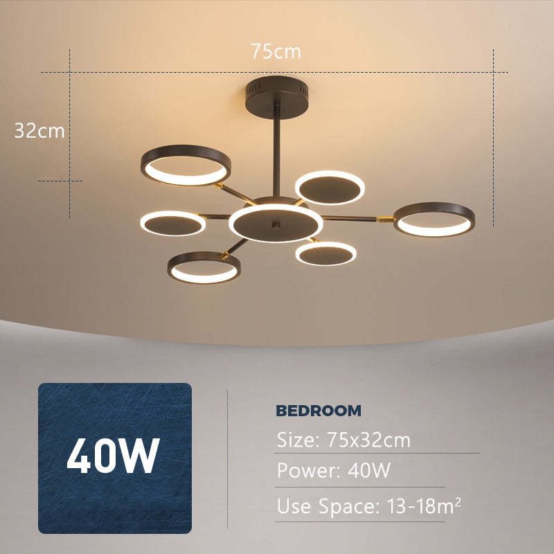 Arisha Modern Led Chandelier, Geometric, Black Dimmable - Neutral Decor