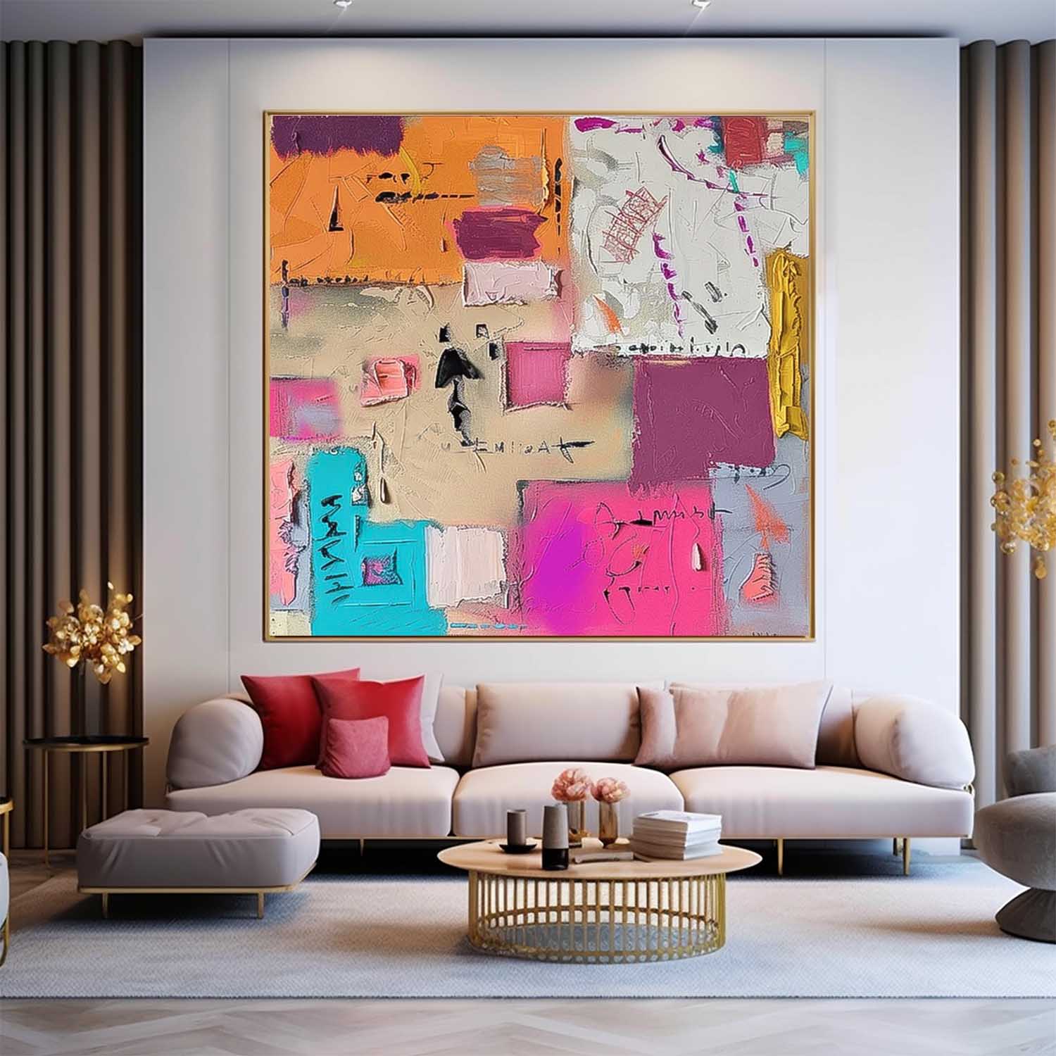 Abstract Canvas Art AB566 - Neutralighting