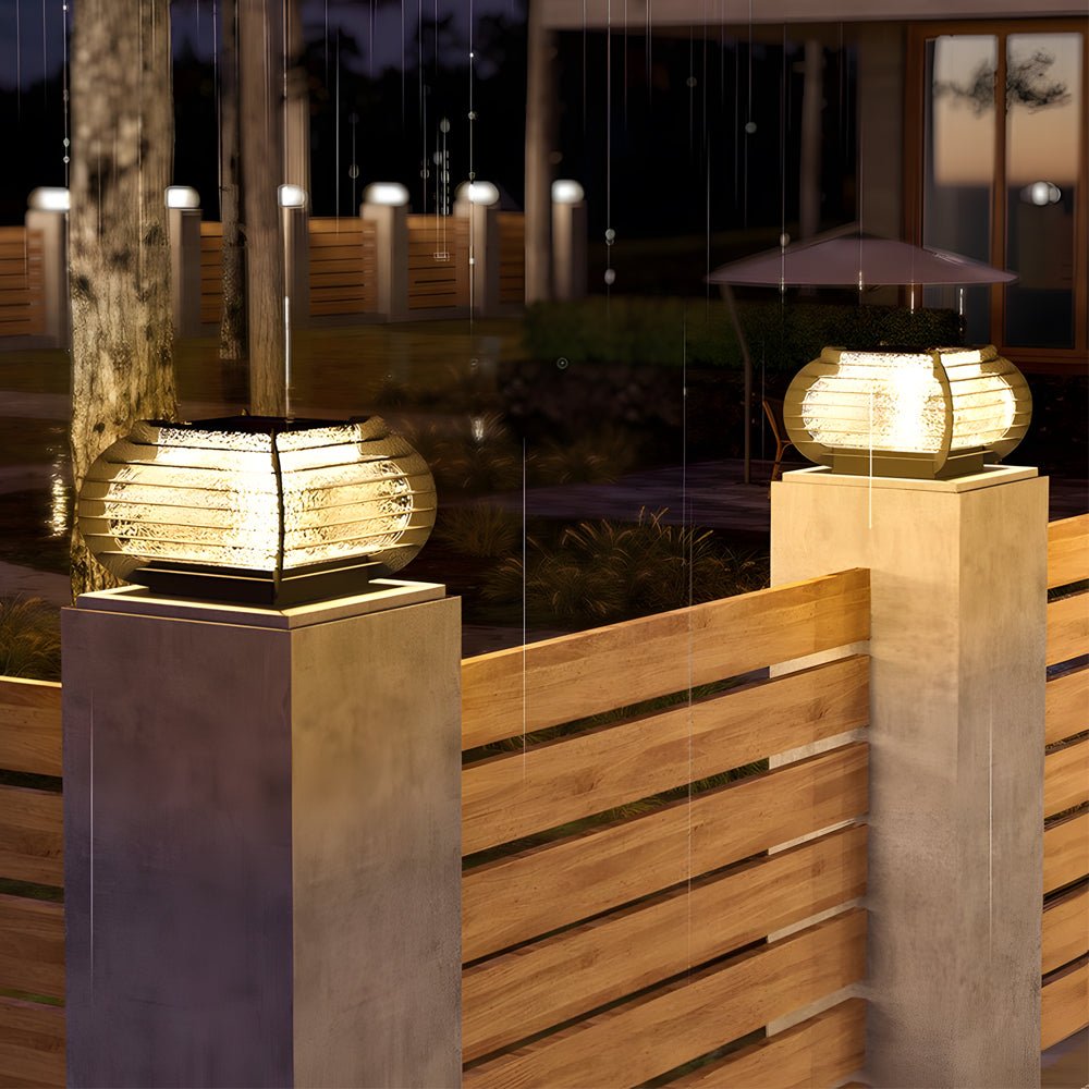Shelley Lattice Hardiwred/Solar Steel Outdoor Post Pier Mount Light