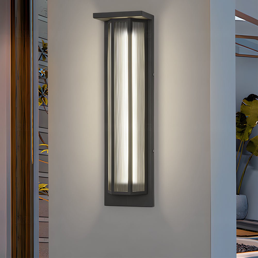 Keway Rectangular Transparent Outdoor Wall Lights