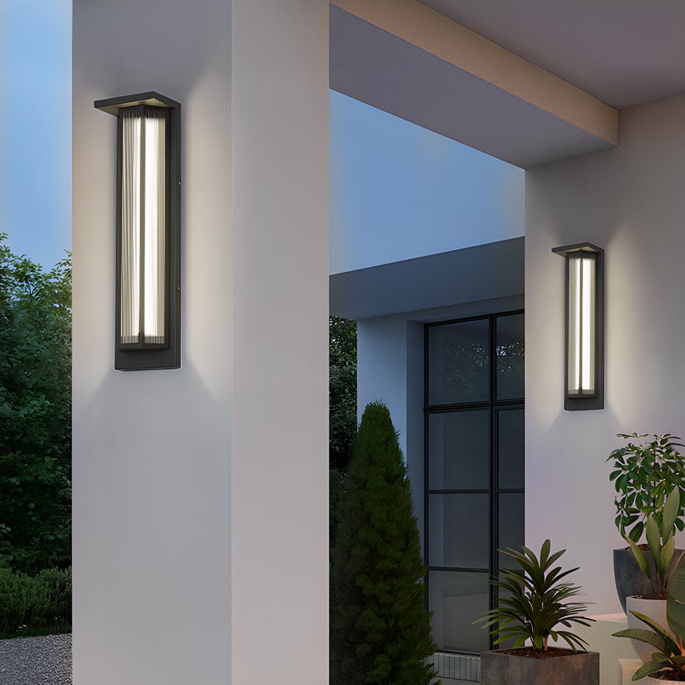 Keway Rectangular Transparent Outdoor Wall Lights