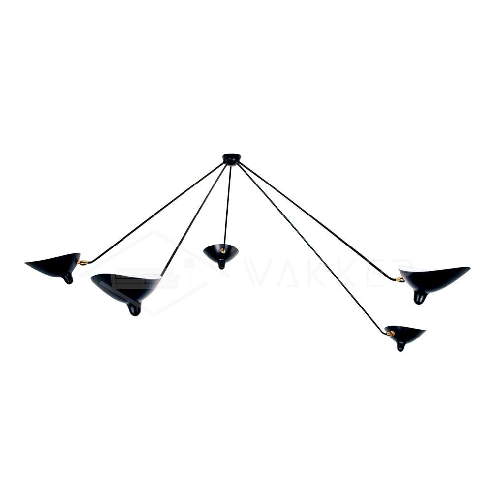 Solara Ceiling Lamp Three Arm Black Sculptural-Neutral Decor