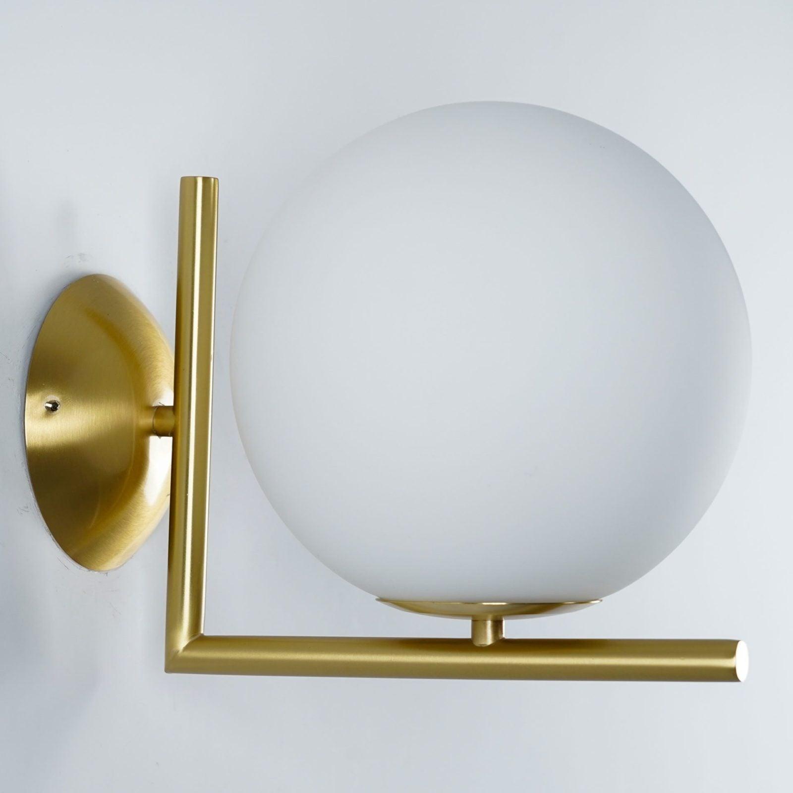 Joanna Modern Minimalist Opal Blown Glass Wall Lamp-Neutral Decor
