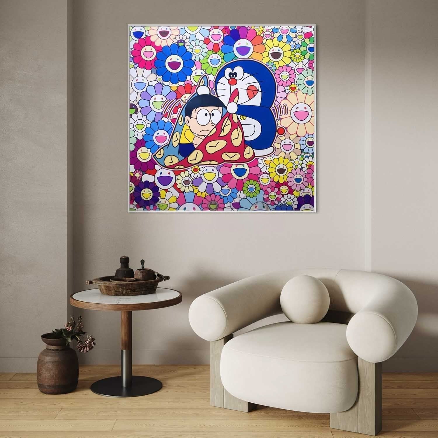 Wall Art Square Pop Art Takashi Murakami Doraemon Inspired - Neutralighting