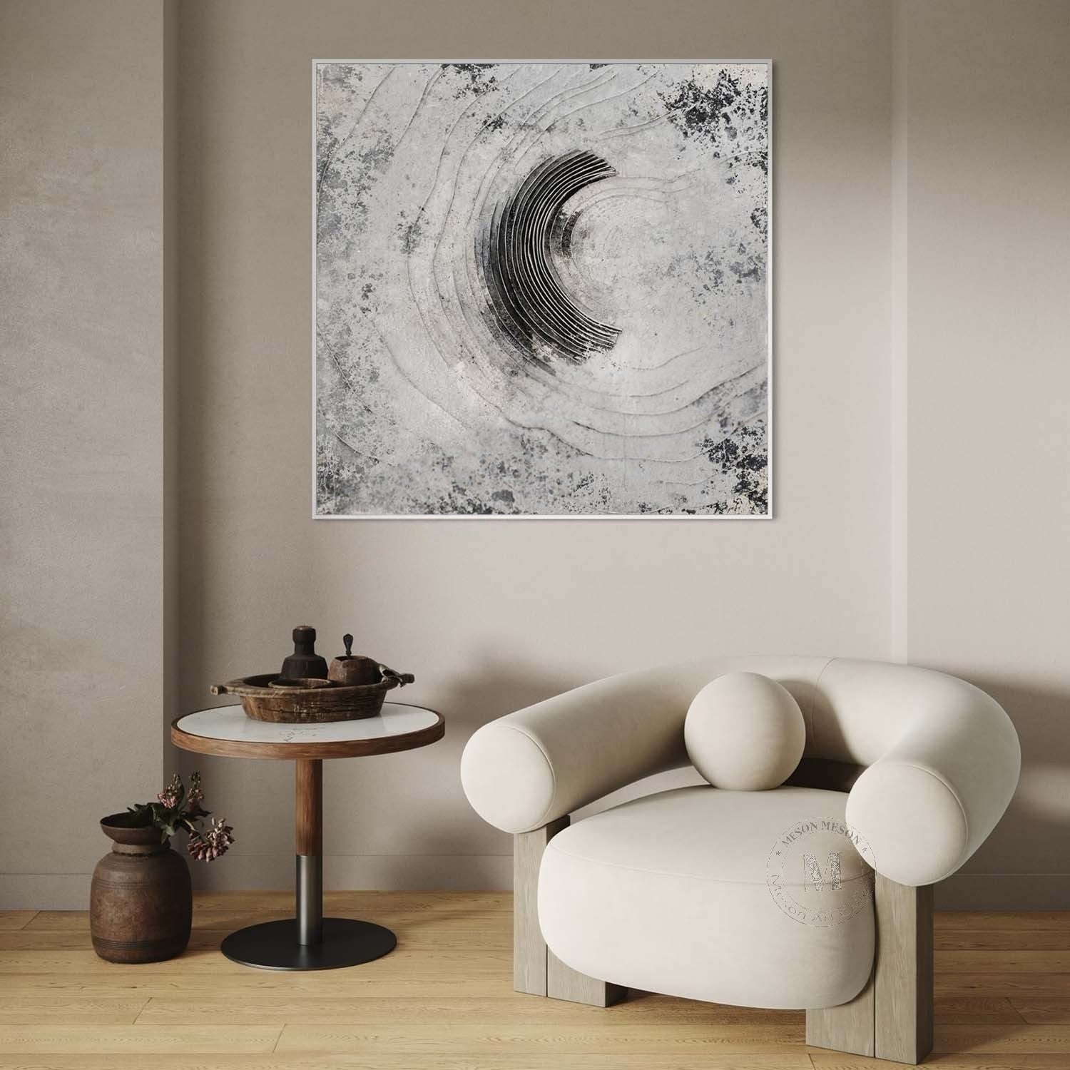 Wall Art 3D Concentric Circle Painting - Neutralighting