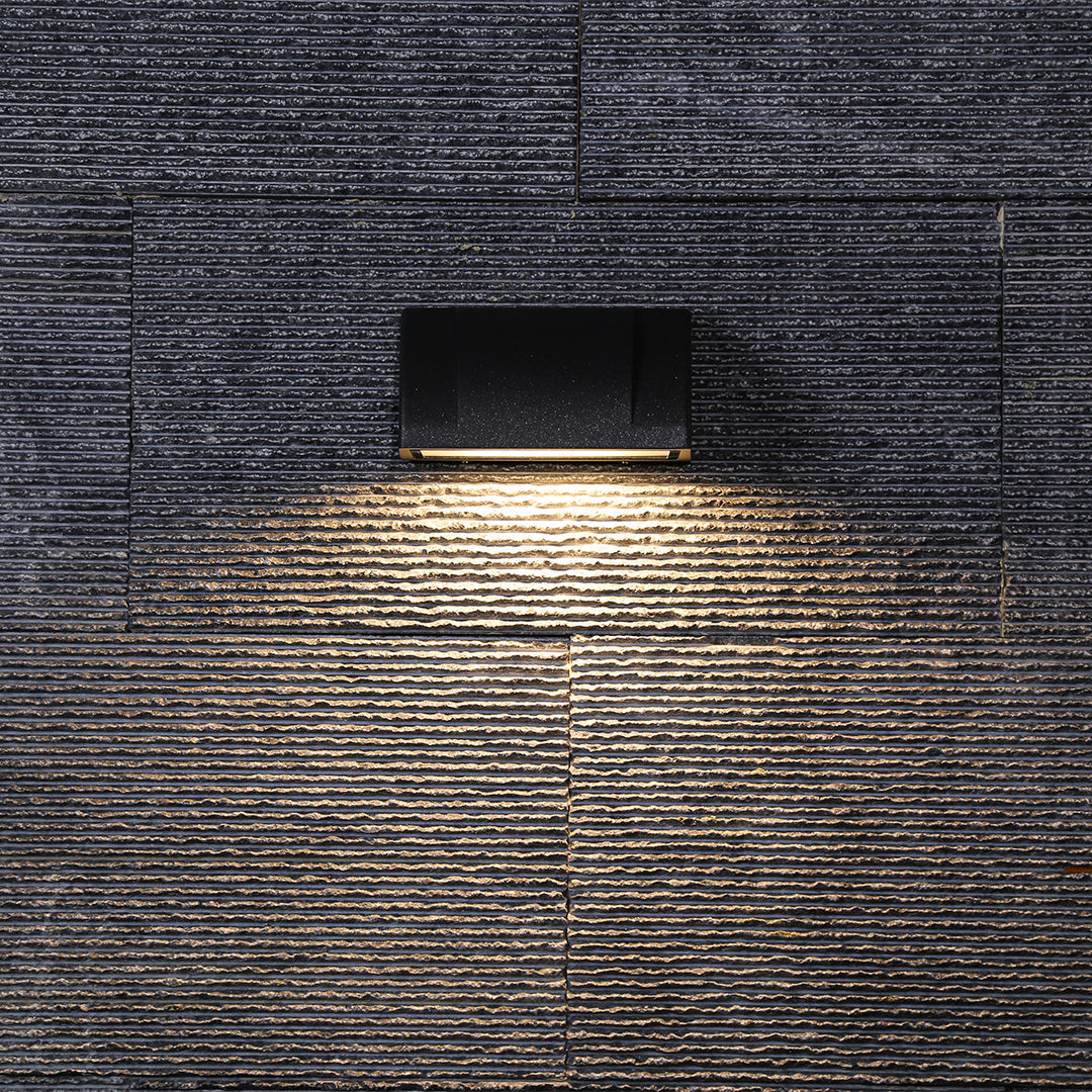 Wide LED Modern Classic Glass Outdoor Wall Light