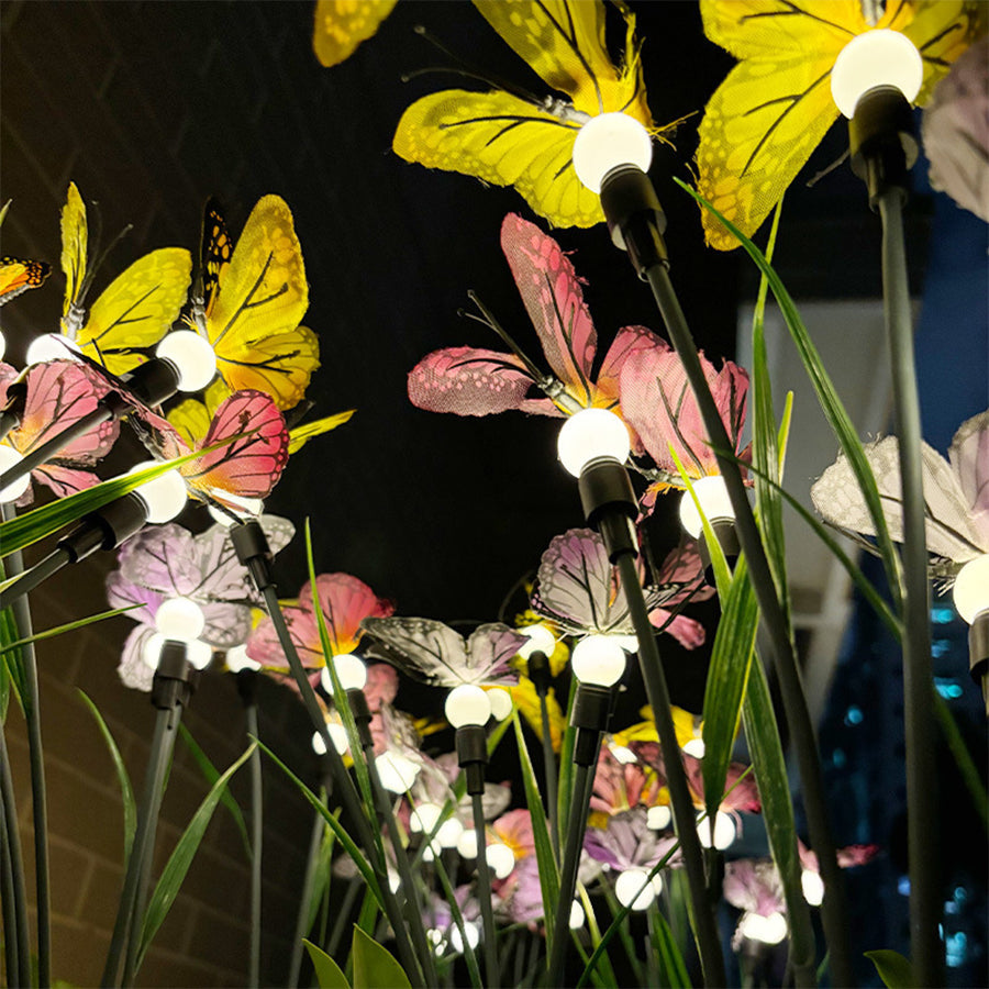 Fraces Six-Head Butterfly Solar Steel Outdoor Lights