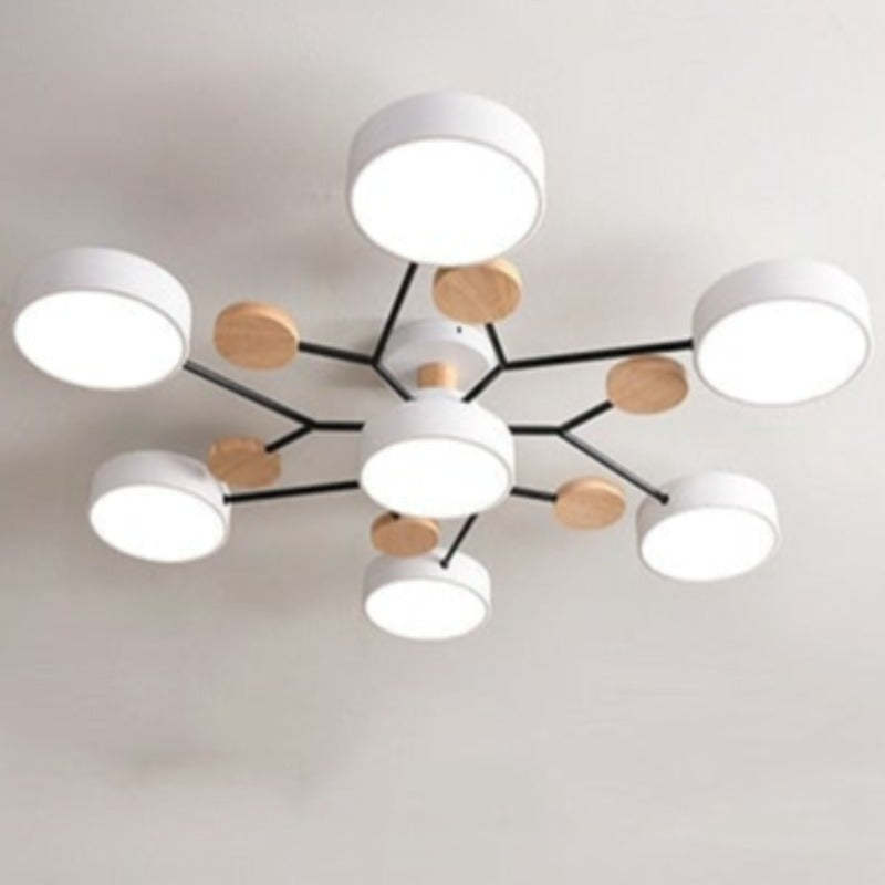 Arisha Ceiling Light, Wood Round for Living Room - Neutral Decor