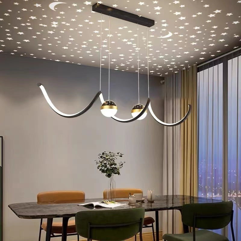 Arisha Nordic Globe Wavy Metal/Acrylic Pendant Light - Neutral Decor