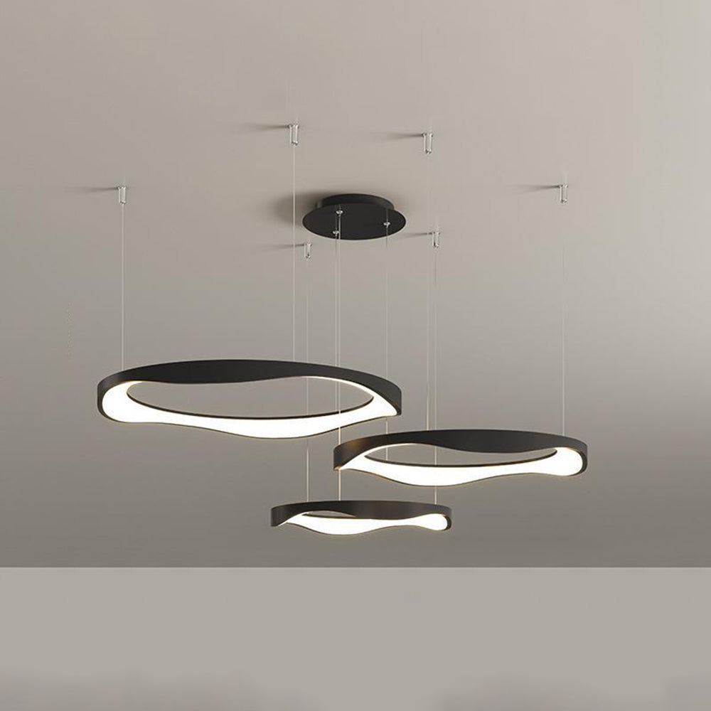 Arisha Pendant Light Rond Modern, Black/White, Dining Room - Neutral Decor