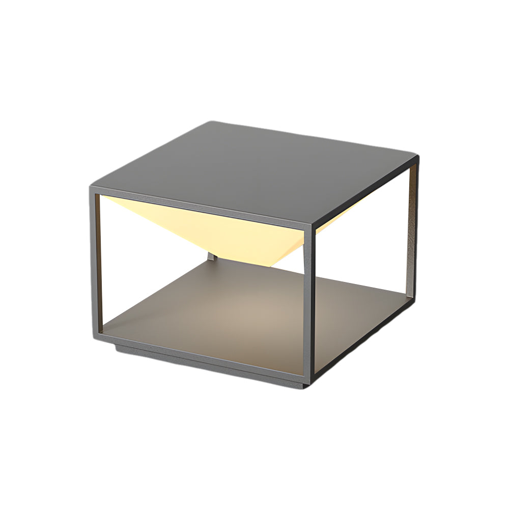Ezran Square Stainless Steel Outdoor Pillar Light