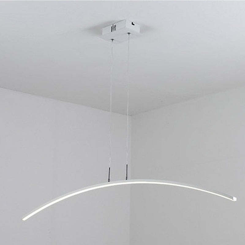 Arisha Curved Linear Pendant Light for Dining Room, Black/White - Neutral Decor