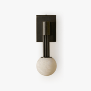Rykde Alabaster Globe Indoor Wall Sconce-Neutral Decor