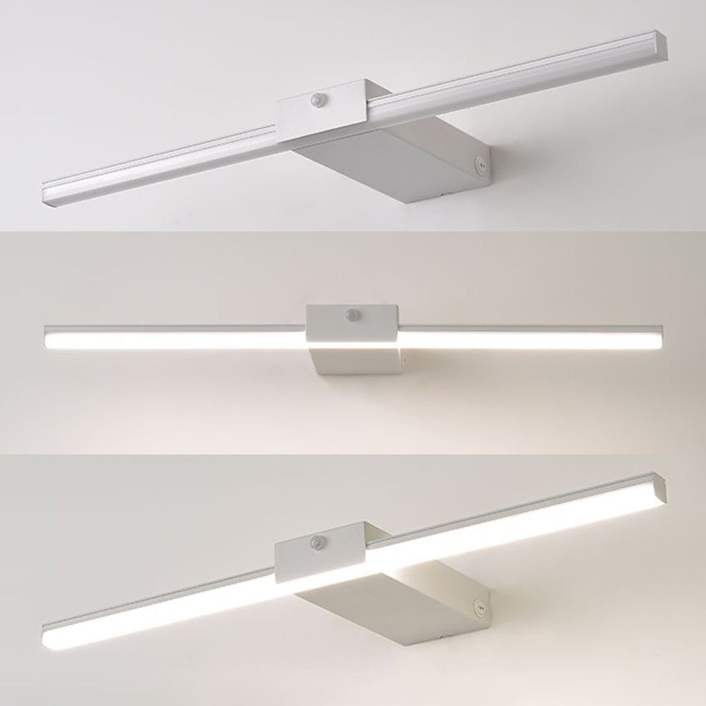 Arisha Minimalist Linear Metal Wall Lamp, Black/White, Bathroom - Neutral Decor