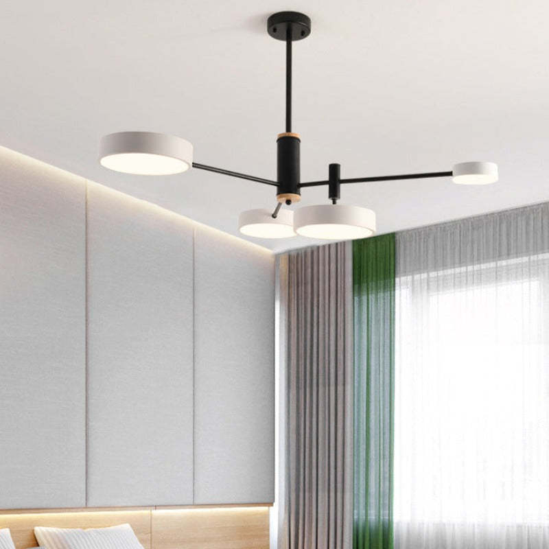 Arisha Pendant Light LED, Metal & Wood, Grey/White/Gold - Neutral Decor