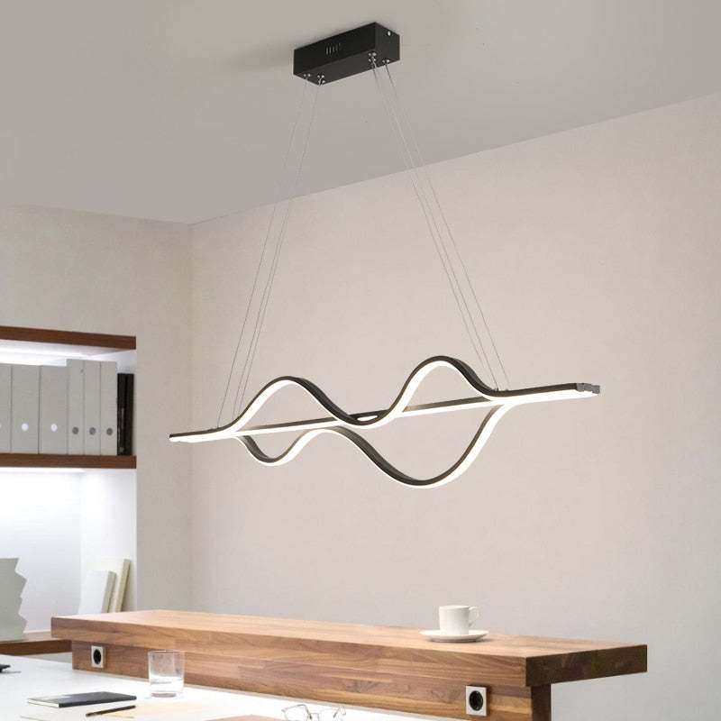 Arisha Modern Wave Pendant Light, 3 Colour - Neutral Decor