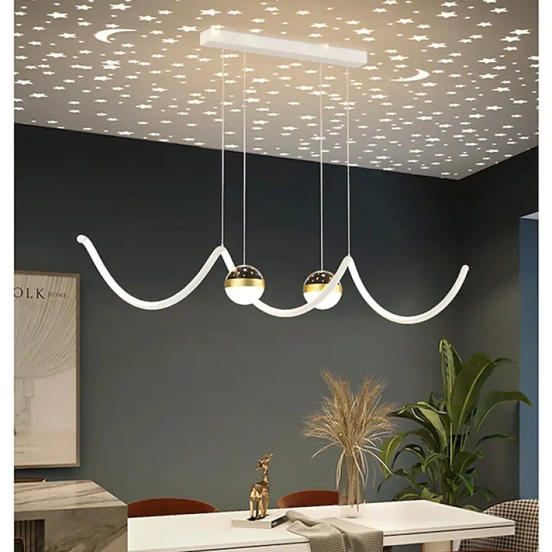 Arisha Nordic Globe Wavy Metal/Acrylic Pendant Light - Neutral Decor