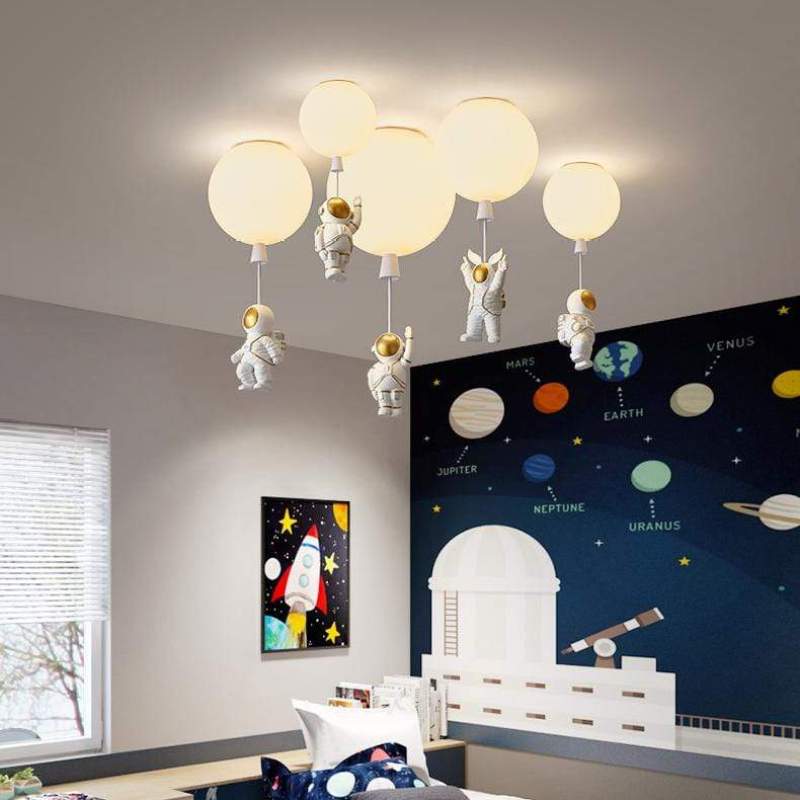 Aria Astronaut Balloon Flush Mount Ceiling Light, L 20/25/30/35cm - Neutral Decor