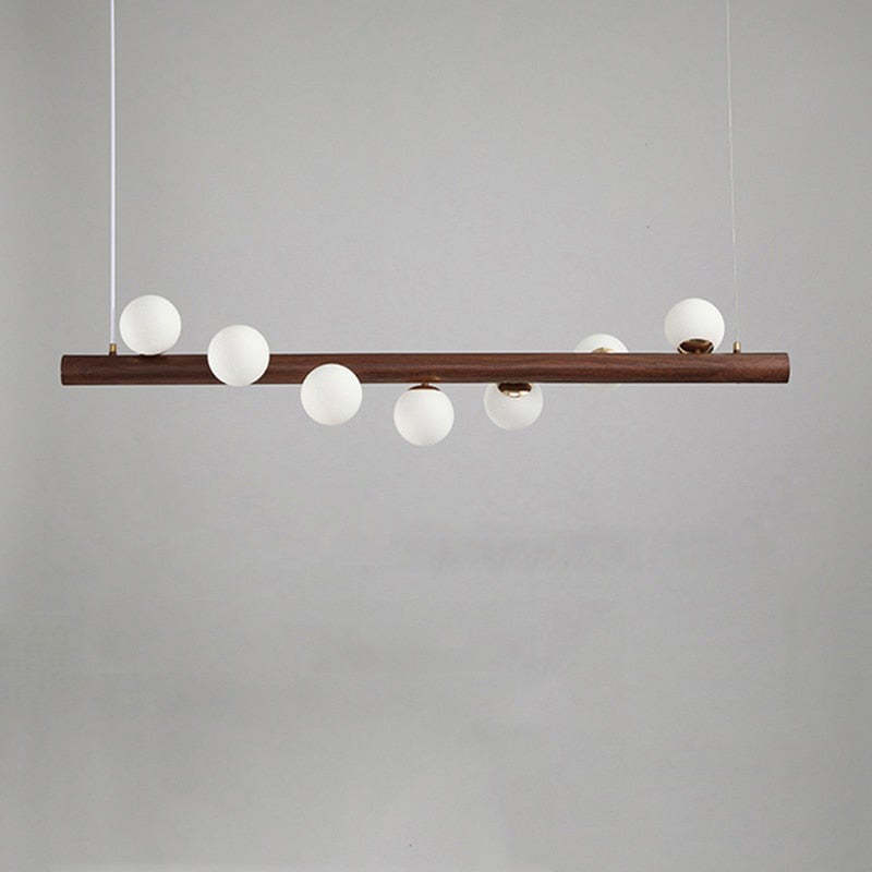 Valentina Glass Bubble Pendant Light Wood/Walnut - Neutral Decor