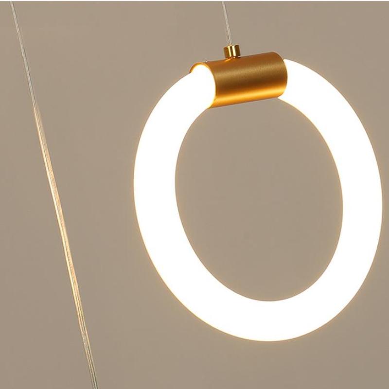 Arisha Minimalist Staircase Ring Metal Pendant Light - Neutral Decor