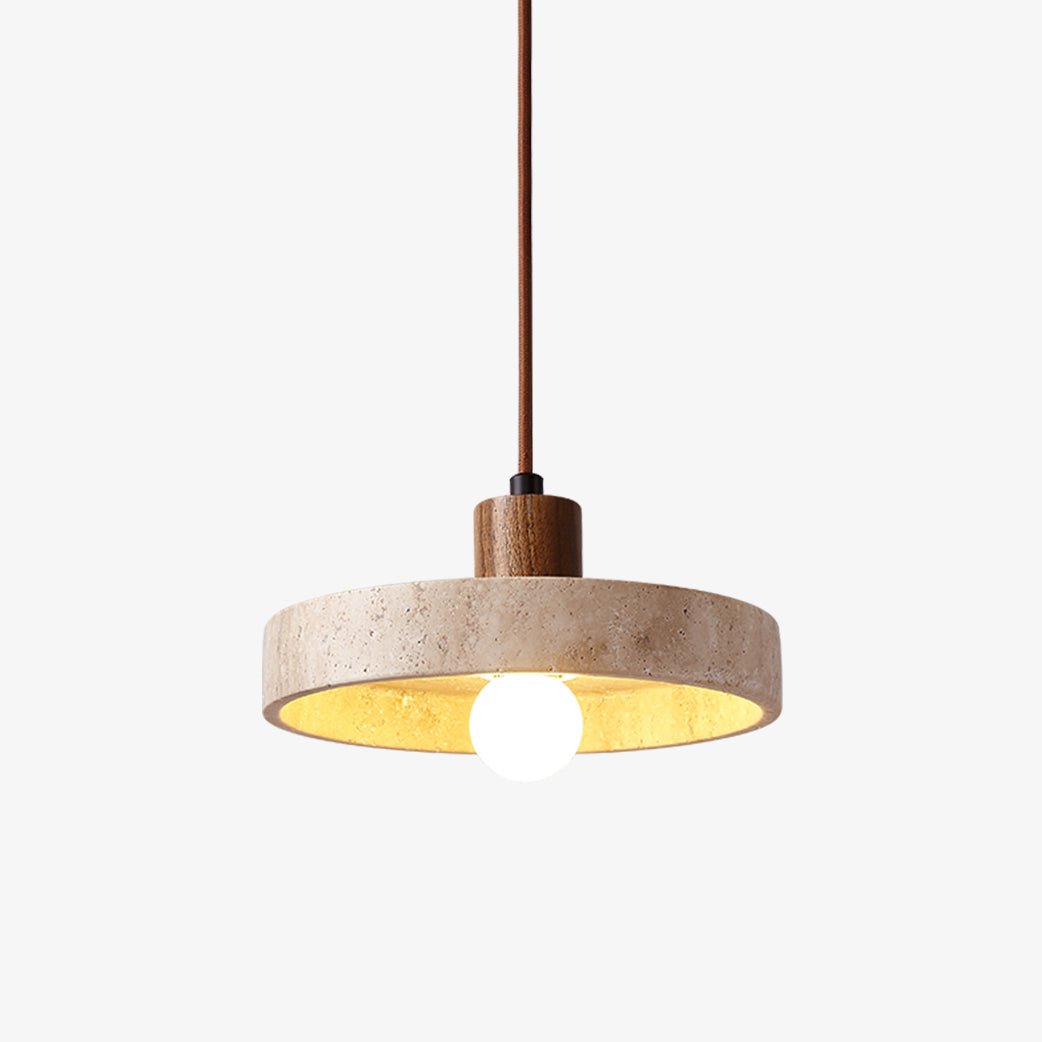 Evvynor Travertine Pendant Light-Neutral Decor