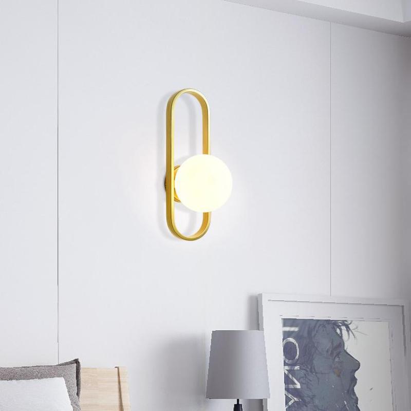 Valentina Modern Globe Bedside Wall Lamp Mount for Bedroom & Reading Room, Gold/Black - Neutral Decor