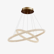 Kristy Art Deco Chandelier, Metal & Crystal, 1/2/3 Ring - Neutral Decor