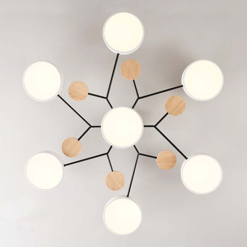 Arisha Ceiling Light, Wood Round for Living Room - Neutral Decor