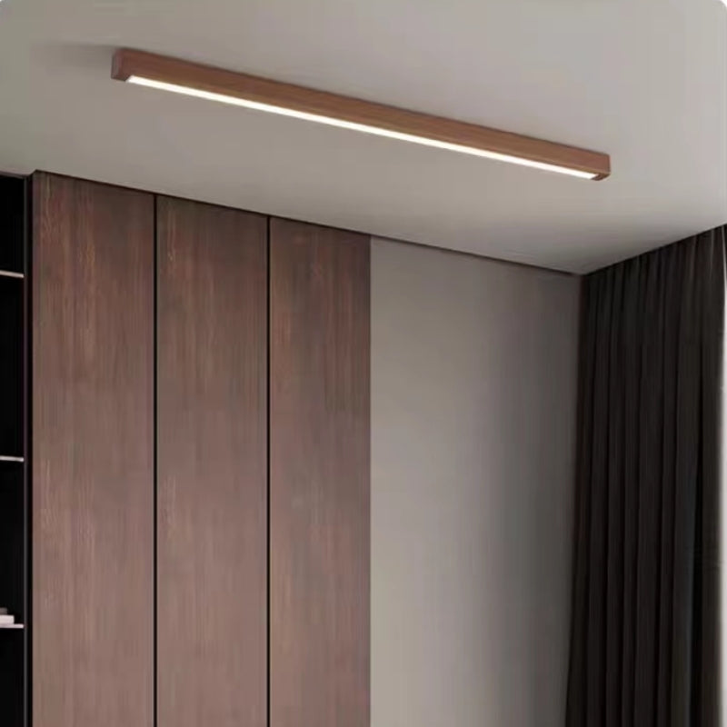 Arisha Linear Slim Ceiling Light, Wood - Neutral Decor