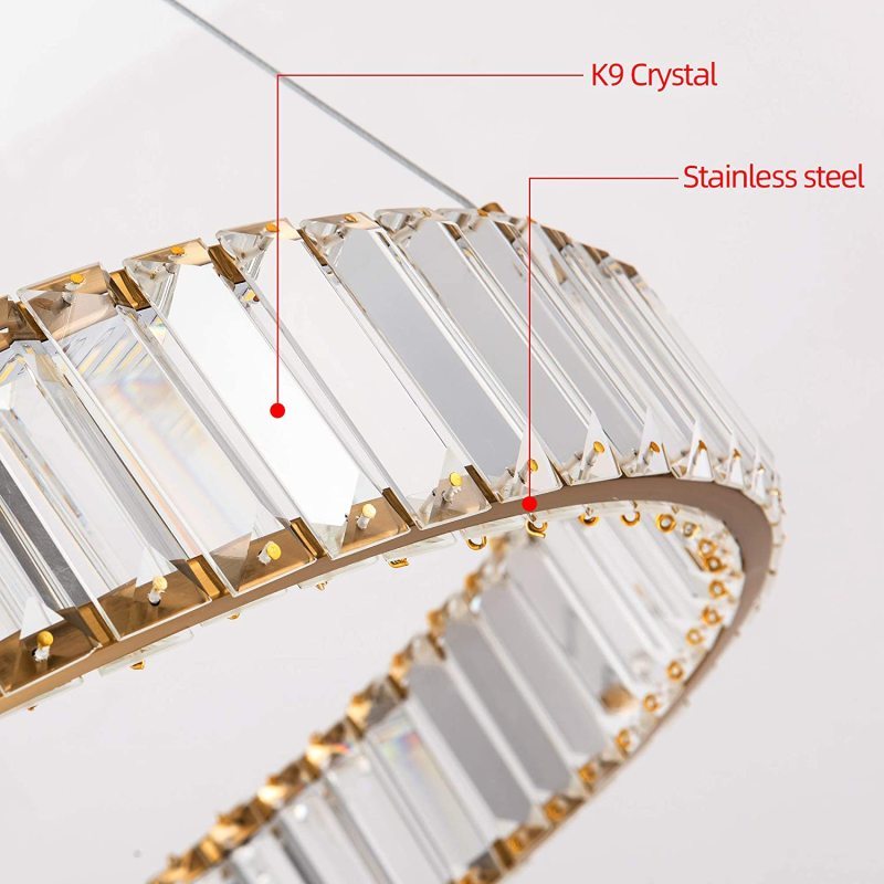 Kristy Elegant Round Crystal Chandelier, Clear - Neutral Decor