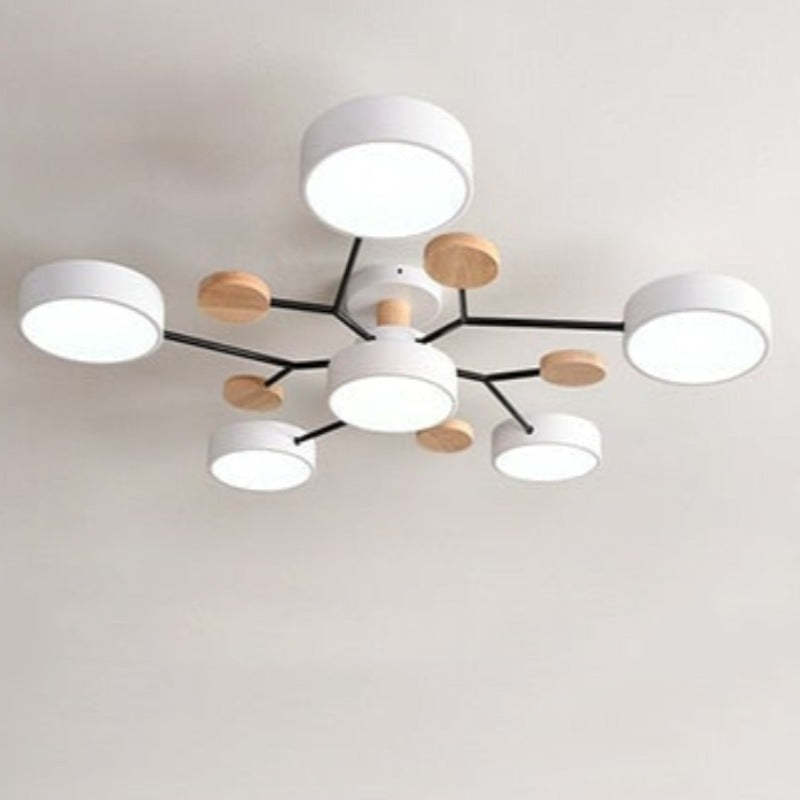 Arisha Ceiling Light, Wood Round for Living Room - Neutral Decor