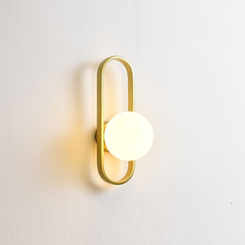 Valentina Modern Globe Bedside Wall Lamp Mount for Bedroom & Reading Room, Gold/Black - Neutral Decor