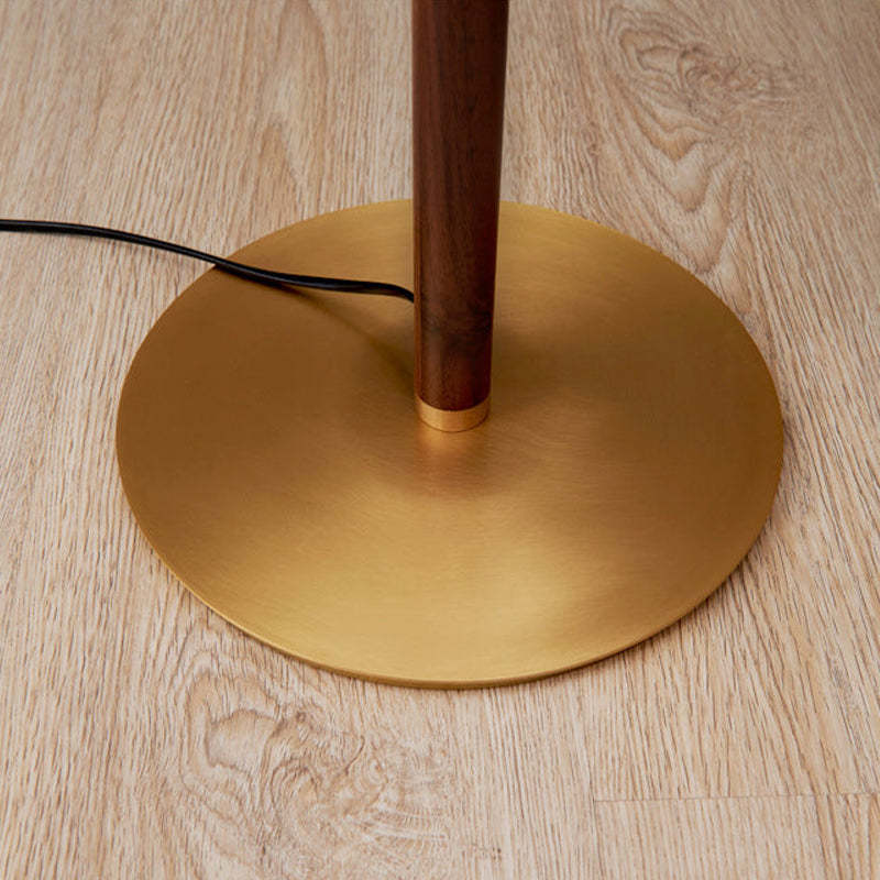 Ozawa Simple Walnut/Metal/Fabric, Table/Floor Lamp, Living Room - Neutral Decor