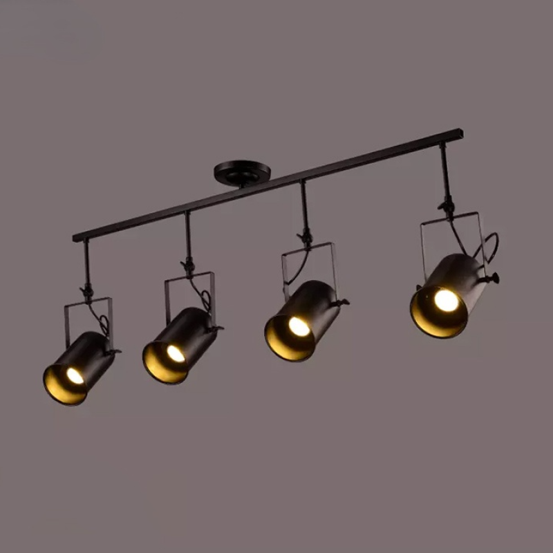 Silva Vintage Adjustable Semi-Flush Mount Ceiling Light, Black - Neutral Decor