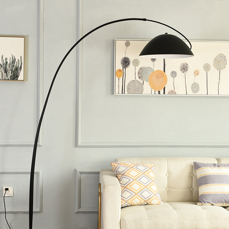 Avi Modrn Fishing Rod Metal Floor Lamp, Black - Neutral Decor