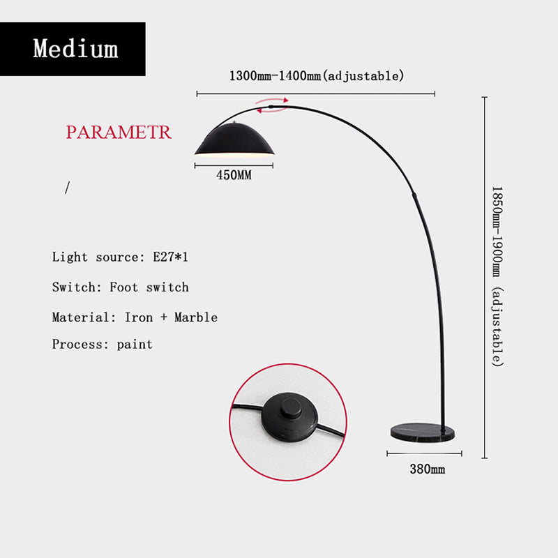 Avi Modrn Fishing Rod Metal Floor Lamp, Black - Neutral Decor