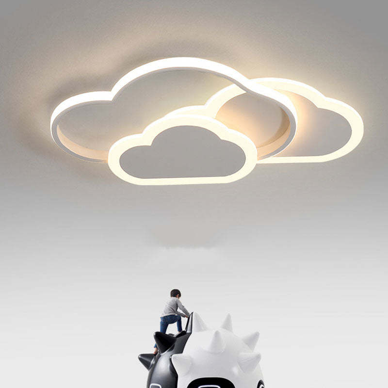 Arisha Modern Ceiling Light Hollow, Cloud Shape, White/Pink - Neutral Decor