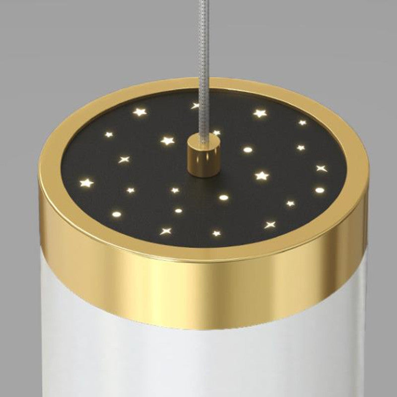 Arisha Modern Metal Starry Pendant Light, Black/White/Gold - Neutral Decor