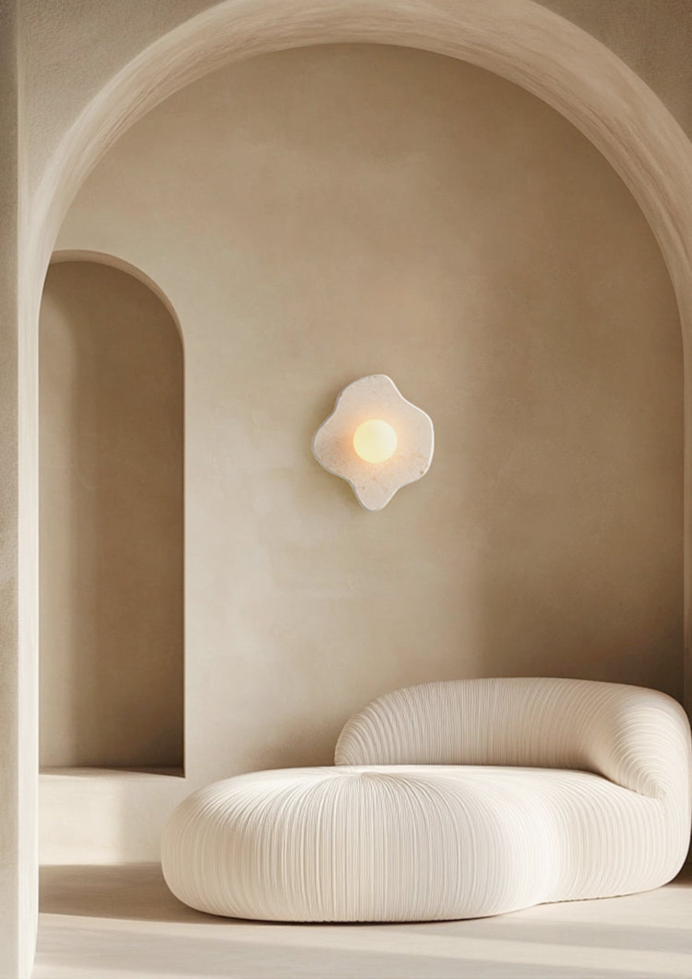 Bloom Rustic Marble Wall Lamp-Neutral Decor