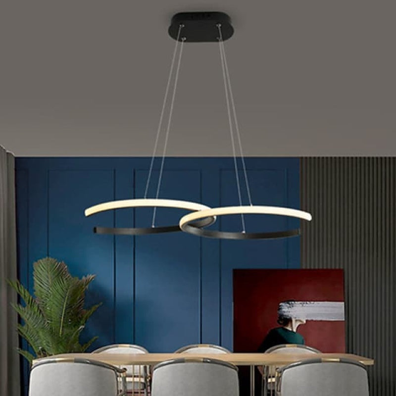 Arisha Modern Minimalist Pendant Light, Double-C - Neutral Decor