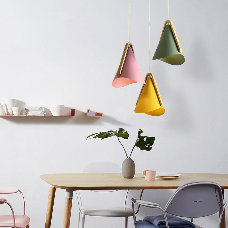 Valentina Modern Cone Pendant Light, Wood/Metal - Neutral Decor