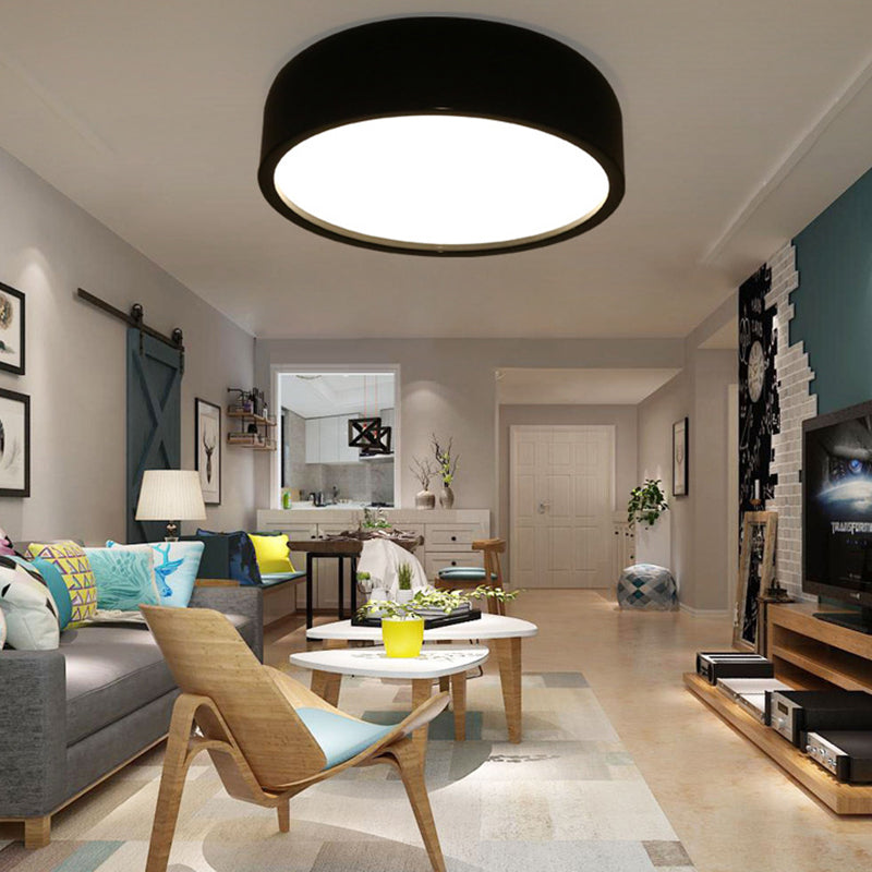 Arisha Modern Dish Shaped Metal Ceiling Light, Black/White - Neutral Decor