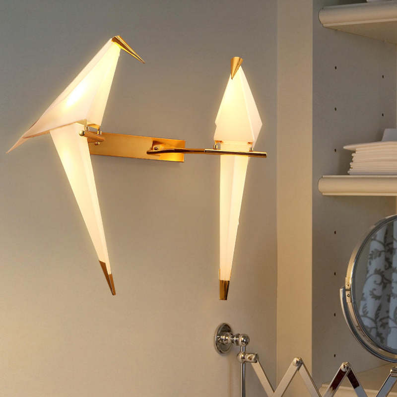 Arisha Wall Lamp Bird Vintage/Art-Deco, Metal/Acrylic, Bedroom - Neutral Decor