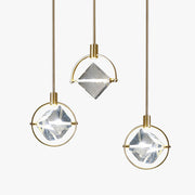 Kristy Modern Luxury Geometry Metal/Crystal Pendant Light, Gold - Neutral Decor