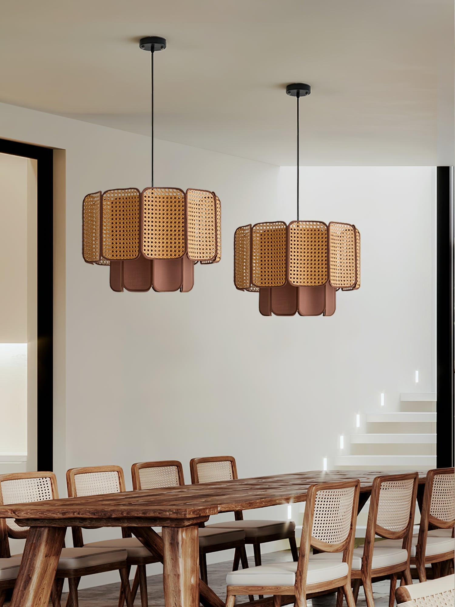 Cane Vintage Fabric Pendant Lamp-Neutral Decor