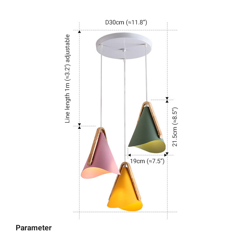 Valentina Modern Cone Pendant Light, Wood/Metal - Neutral Decor