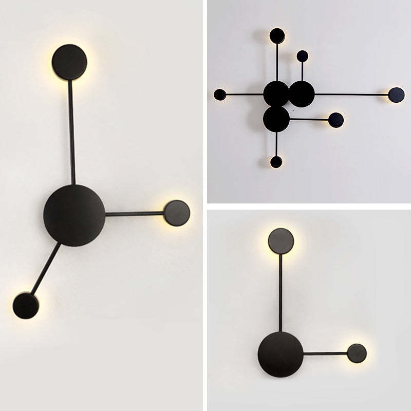 Arisha Modern Nordic Chessboard Metal Wall Lamp, Black - Neutral Decor