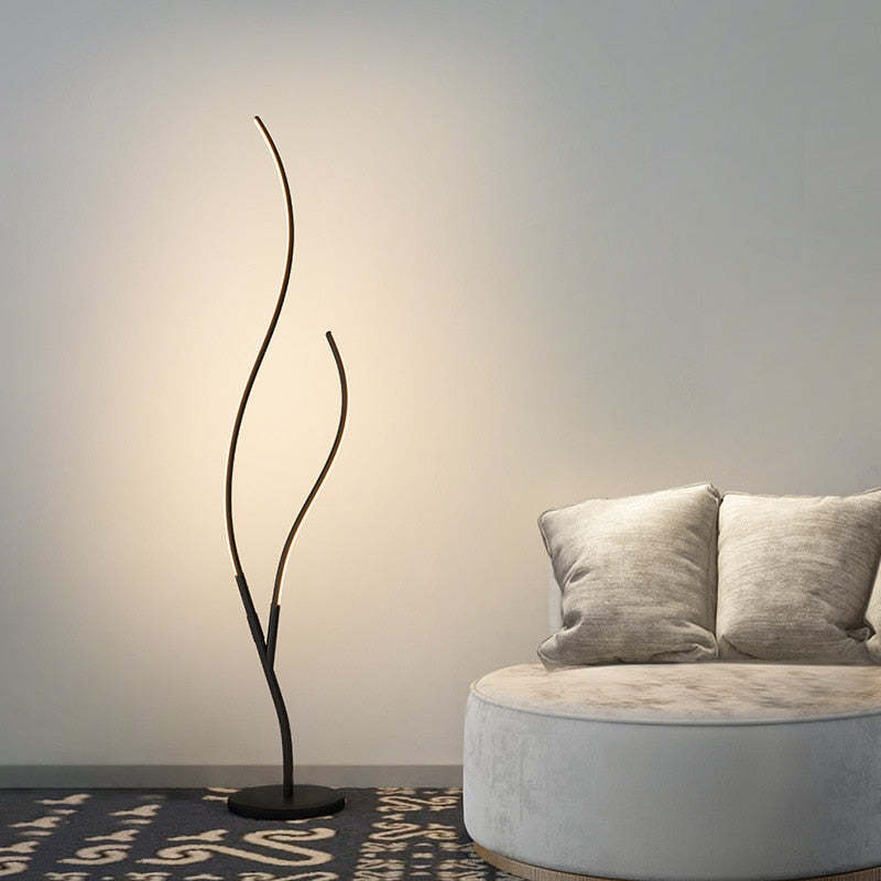 Louise Modern Simple Floor Lamp, Black & White - Neutral Decor